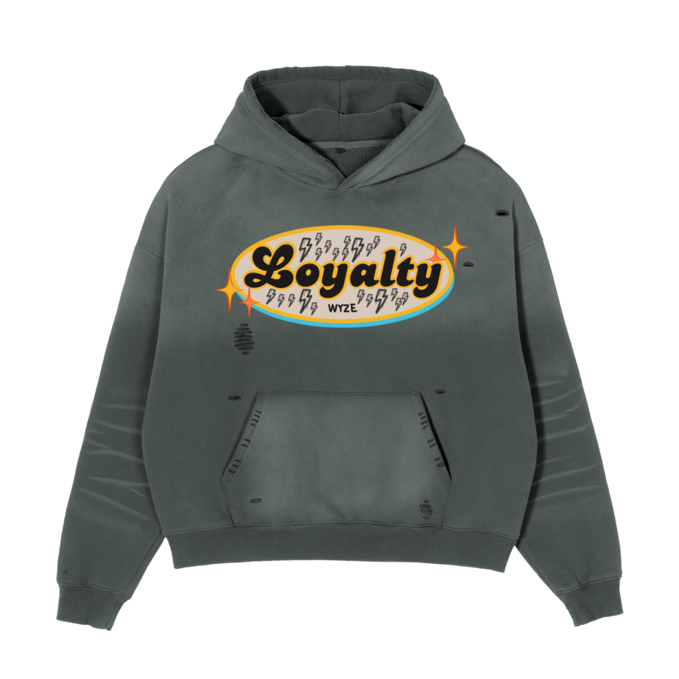 Frayed Sunfade Boxy Fleece Hoodie