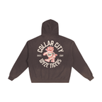 Hand-Frayed Sunfade Zip Hoodie