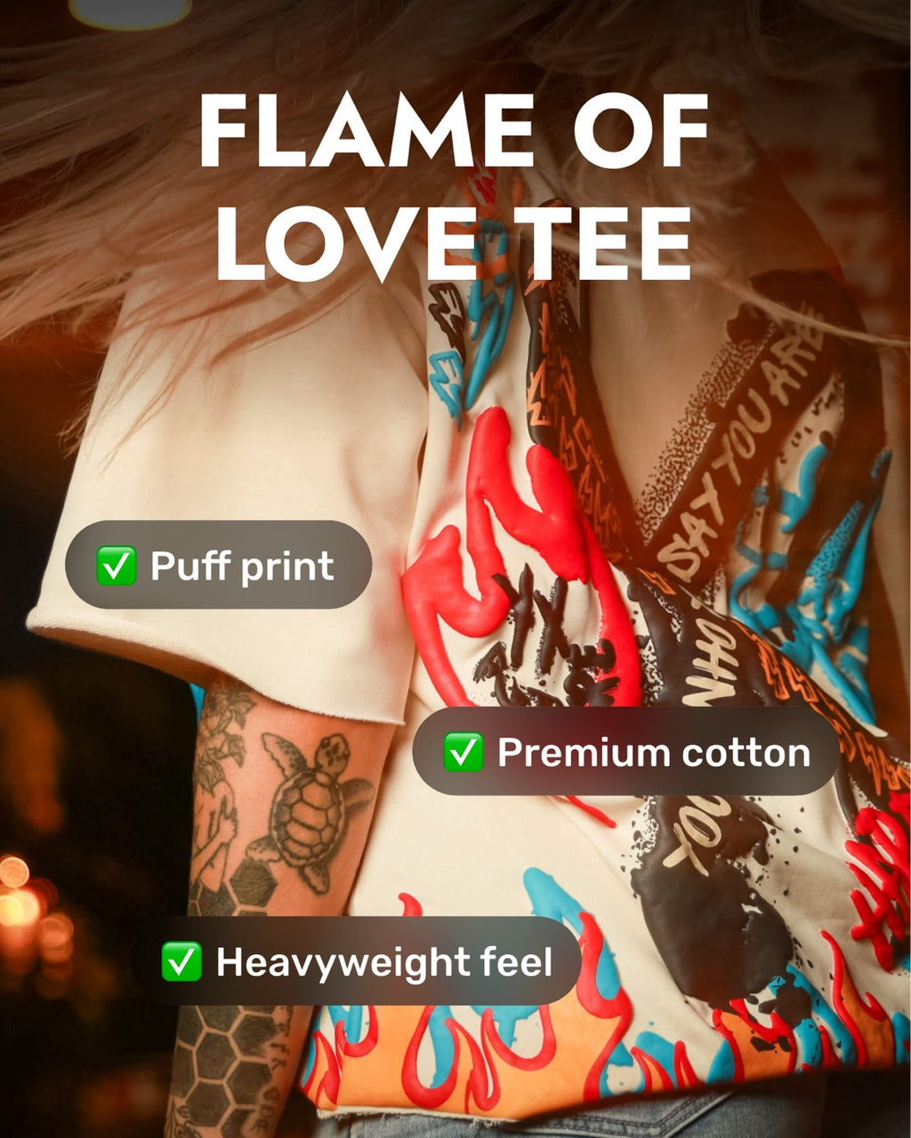Flame of Love Puff Print Tee