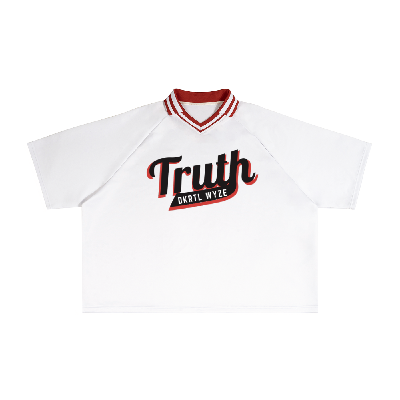 Contrast Lapel Collar Boxy T-Shirt