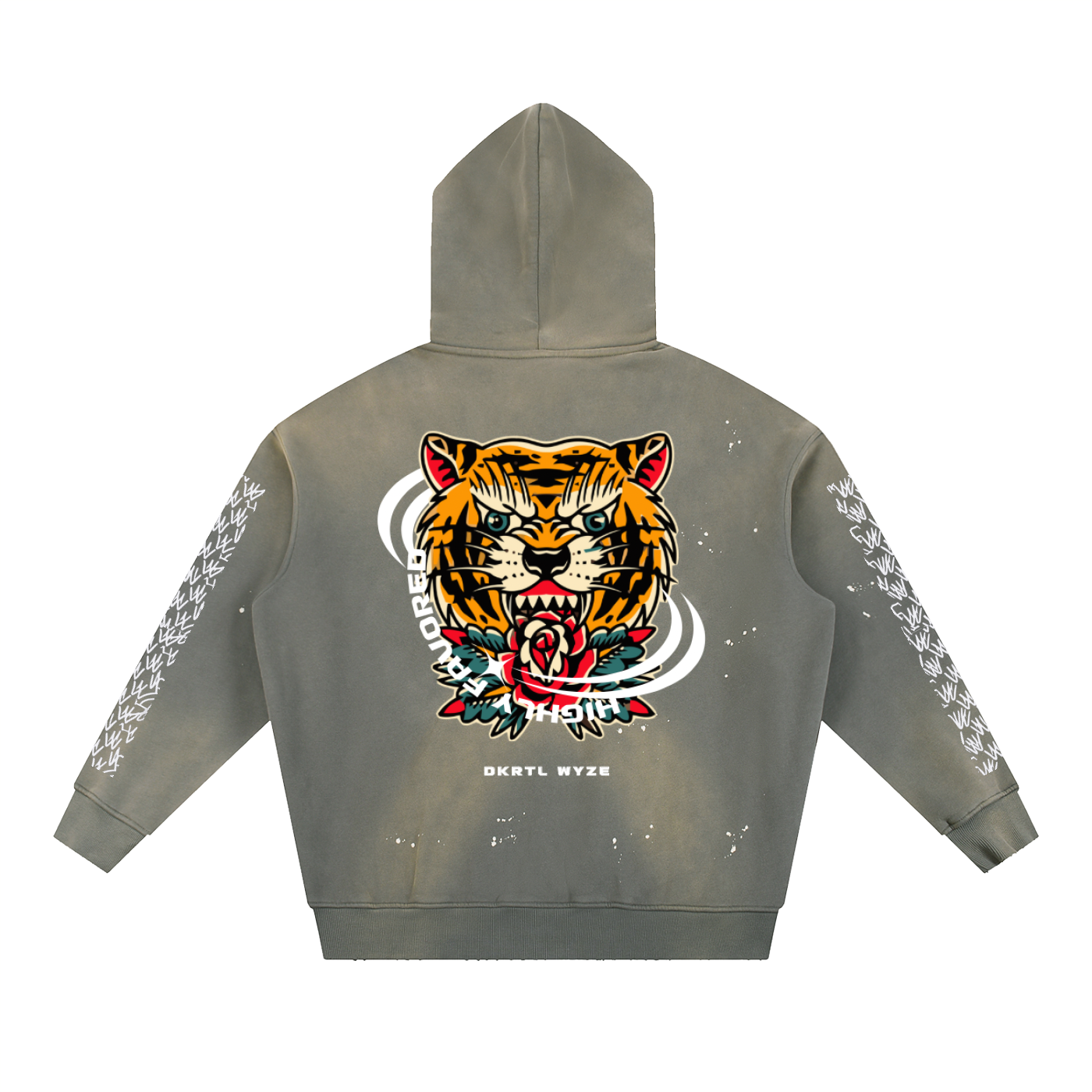 Vintage Washed Frayed Fleece Hoodie