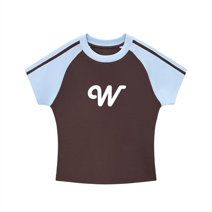 Contrast Stripes Bodycon Raglan  Sleeve T-Shirt