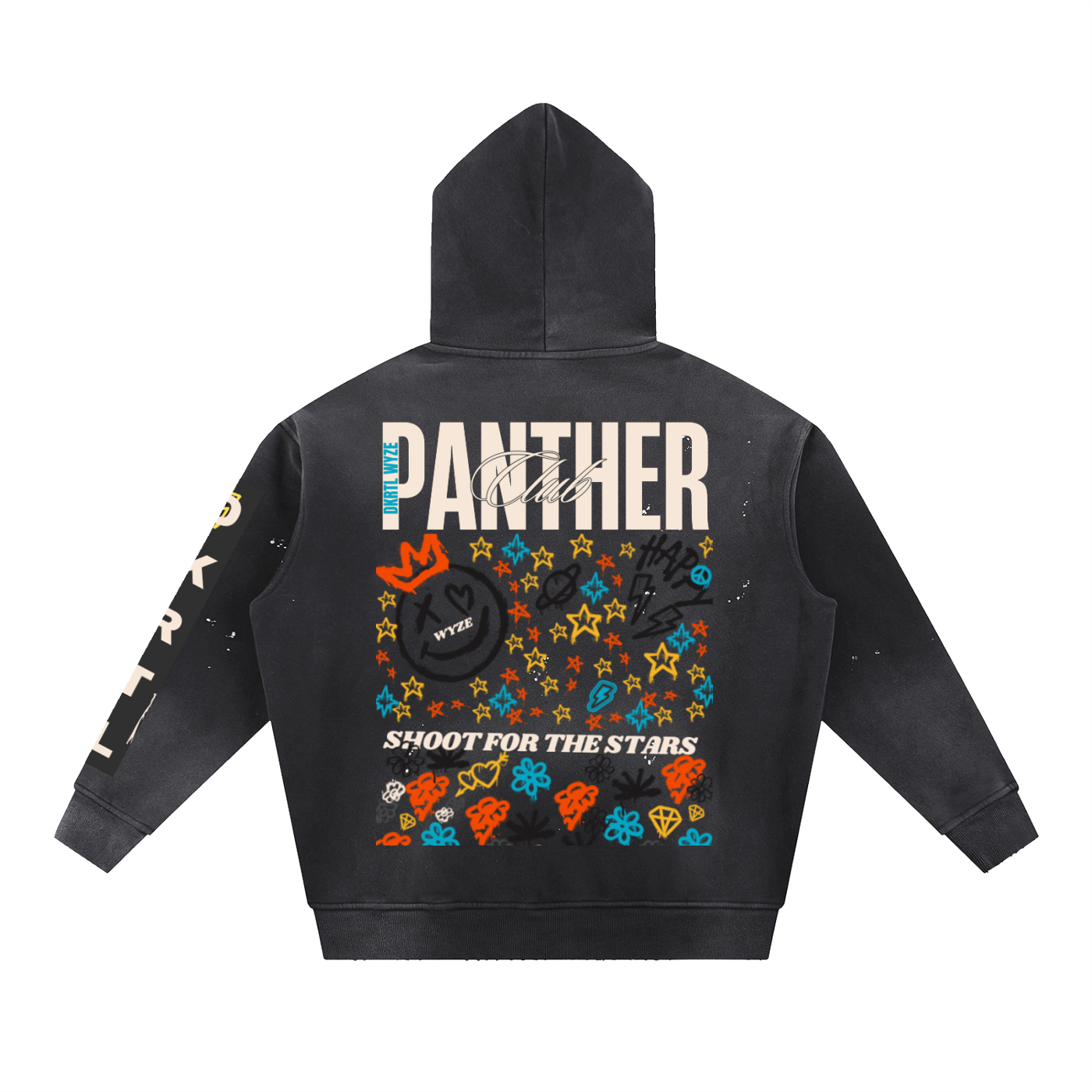 Vintage Washed Frayed Fleece Hoodie