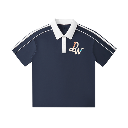 Contrast Collar Short-Sleeve Polo Shirt