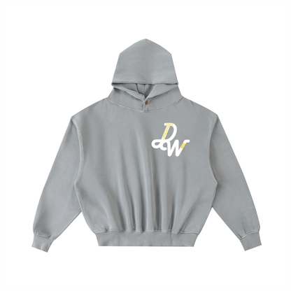 Frayed Enzyme Washed Fleece Hoodie