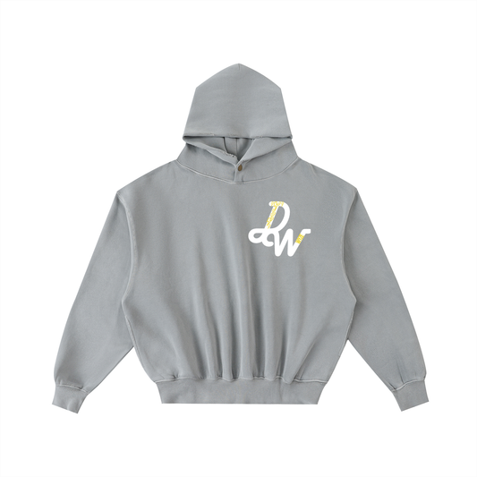 Frayed Enzyme Washed Fleece Hoodie