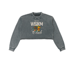 Snow Washed Raw Edge Cropped Sweatshirt