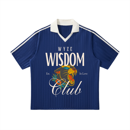 Contrast Collar Striped Soccer Jersey