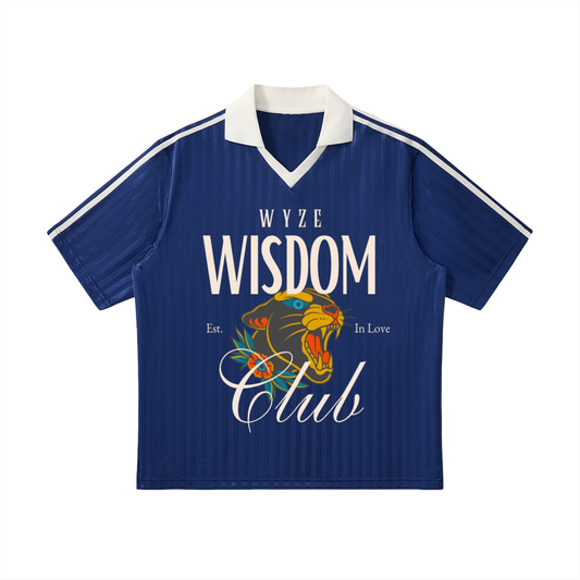 Contrast Collar Striped Soccer Jersey