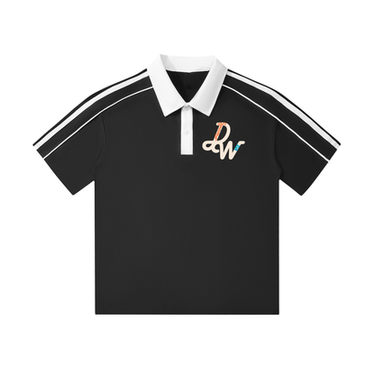 Contrast Collar Short-Sleeve Polo Shirt