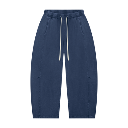 Unisex Mineral Wash Barrel Leg Pants