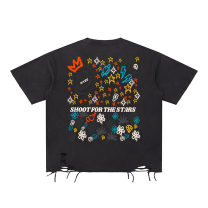 Snow Washed Raw-Hem T-Shirt