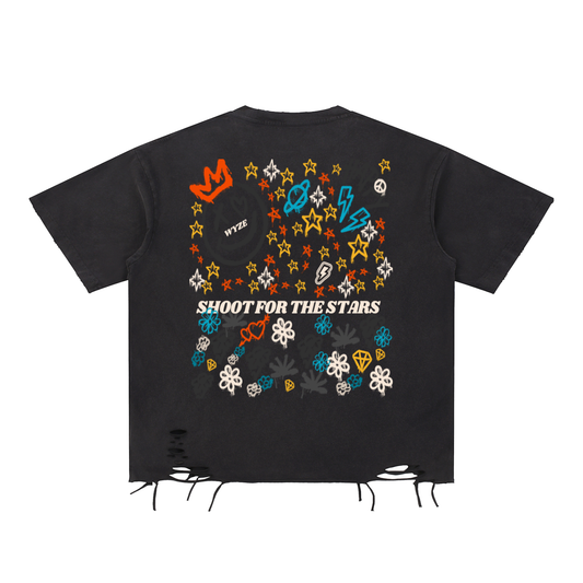 Snow Washed Raw-Hem T-Shirt