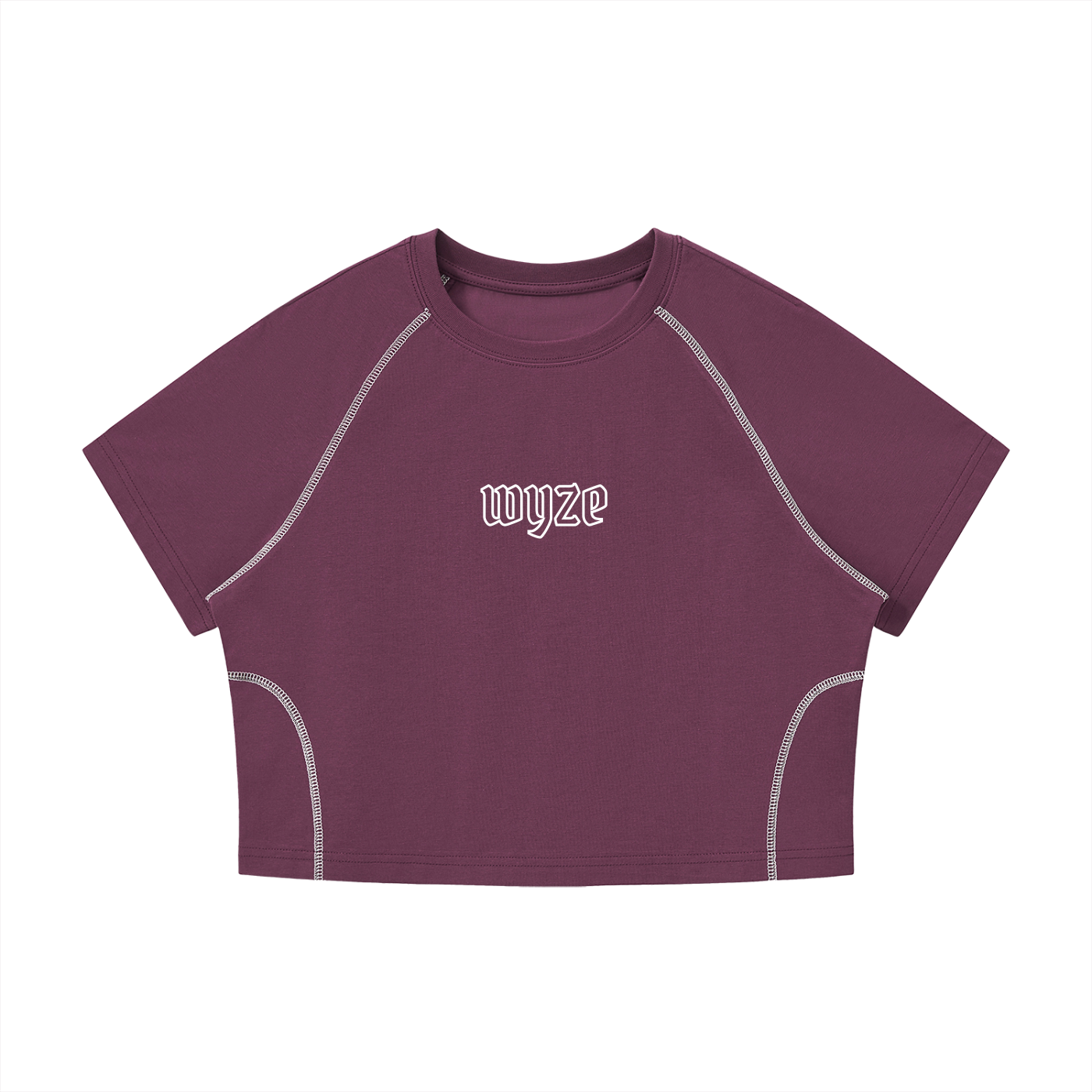 Women's Contrast Stitch Raglan Crop T-Shirt