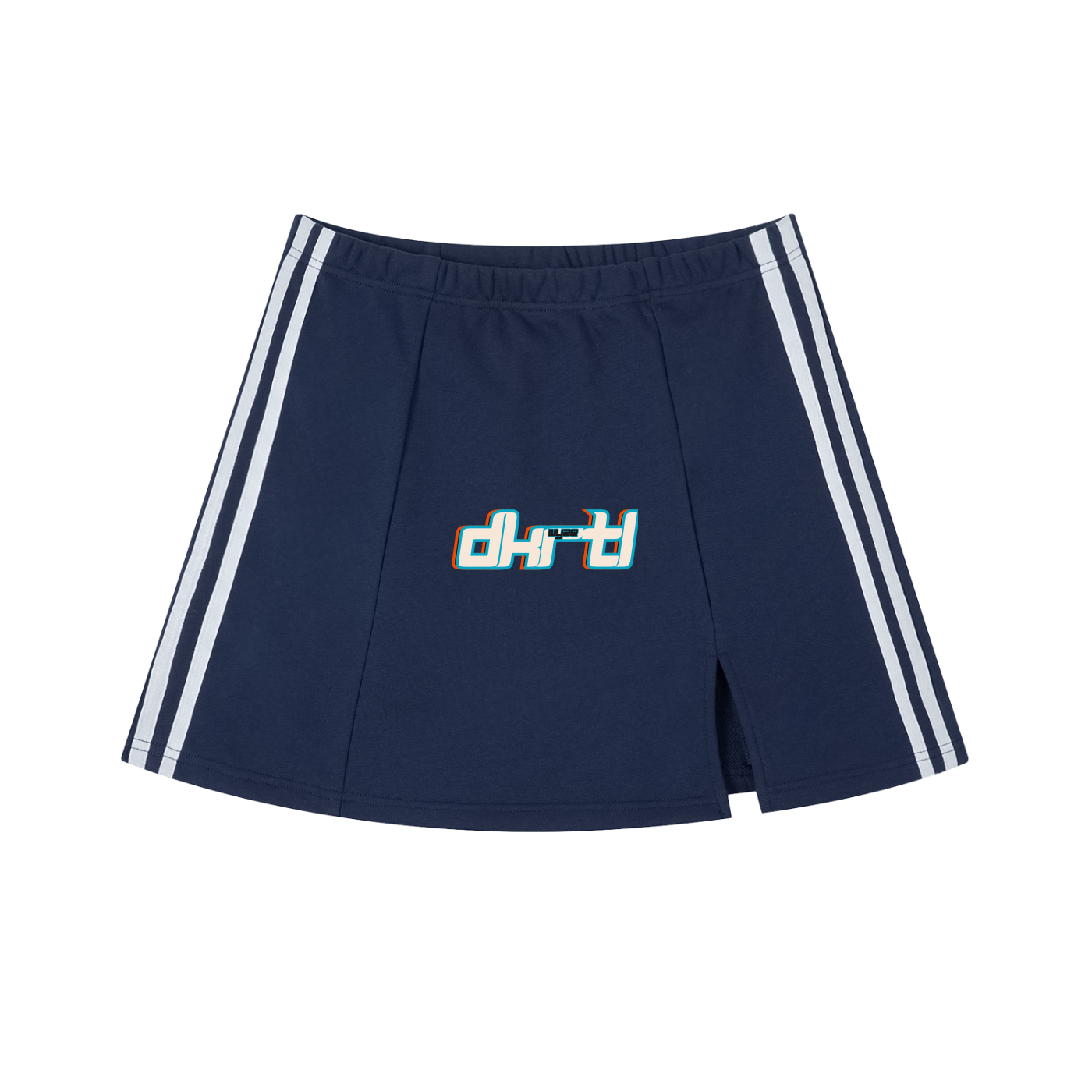 Contrast Side Stripe Slit Skirt