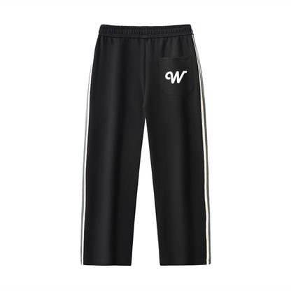 Contrast Side-Stripe Straight-Leg  Pants