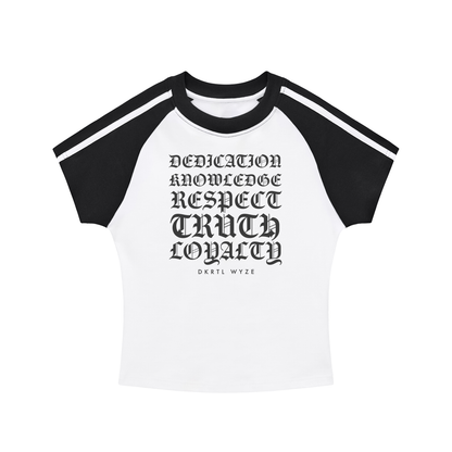 Contrast Stripes Bodycon Raglan  Sleeve T-Shirt
