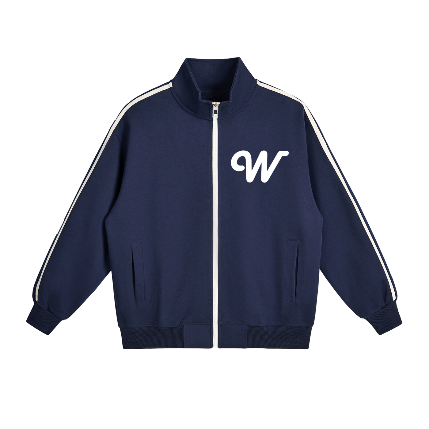 Contrast Side-Stripe Stand Collar  Jacket