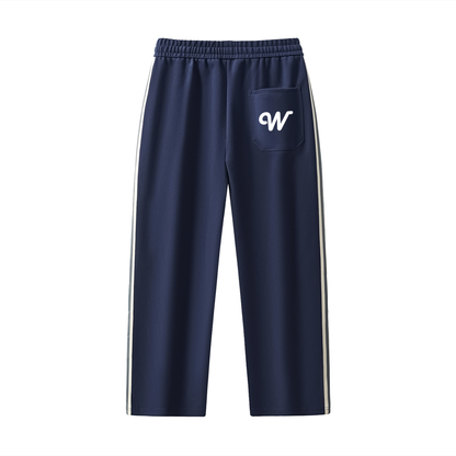 Contrast Side-Stripe Straight-Leg  Pants