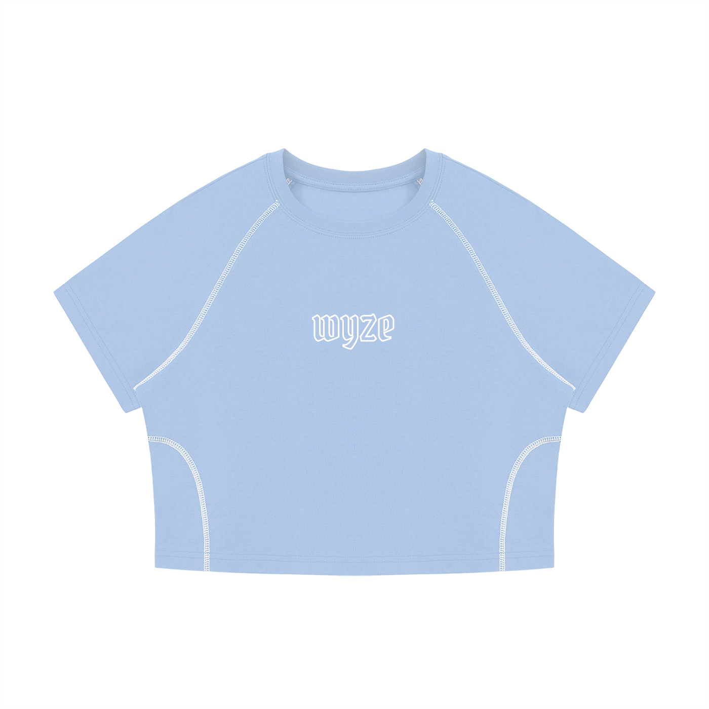 Women's Contrast Stitch Raglan Crop T-Shirt
