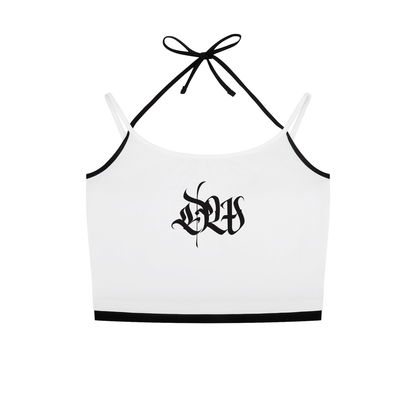 Contrast Binding Halter Tank Top