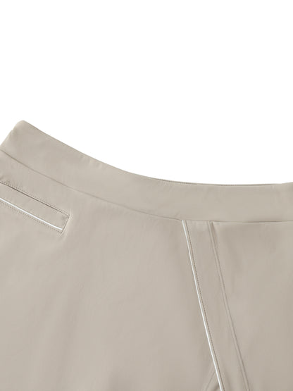 High-Waist Pocketed A-Line Skirt