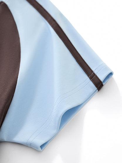 Contrast Stripes Bodycon Raglan  Sleeve T-Shirt