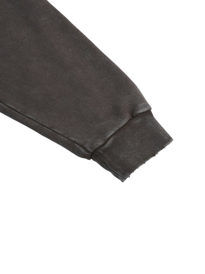 Snow Washed Distressed Panel Pocket Hoodie