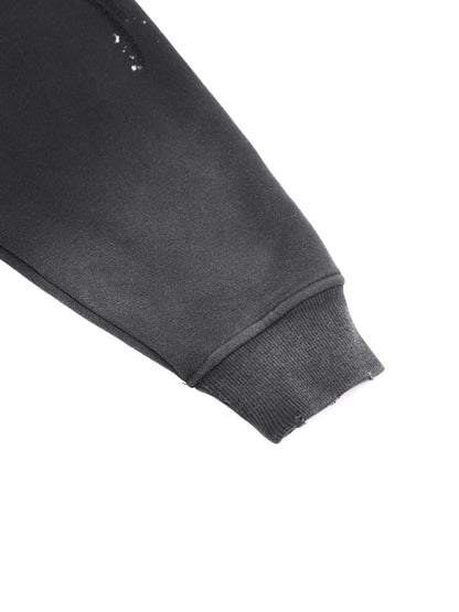 Vintage Washed Frayed Fleece Hoodie