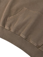 Snow Washed Tape Raw Edge Hoodie