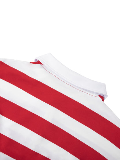 Color Block Stripe Polo Shirt