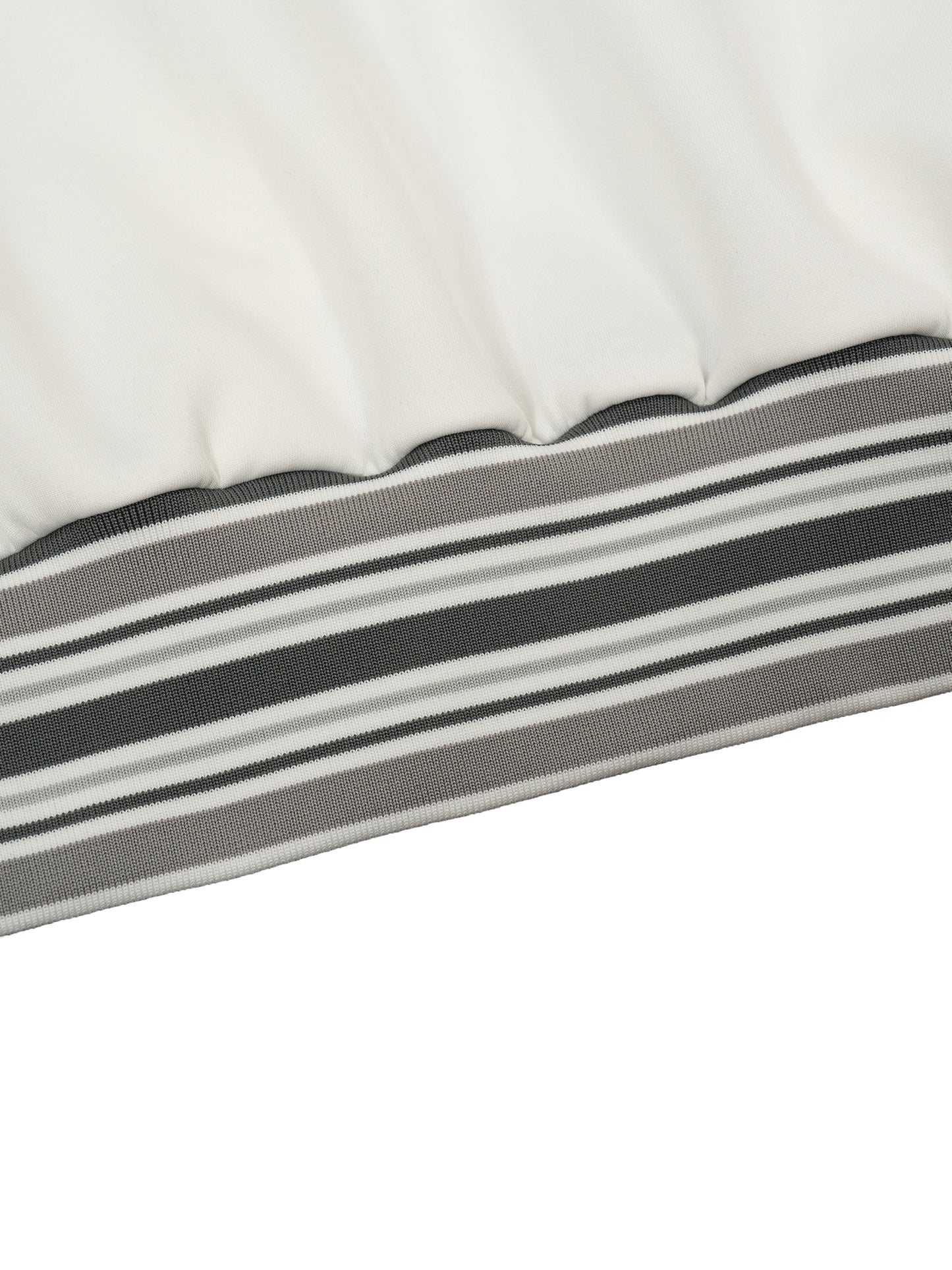 Striped Rib Collar Zip Jacket