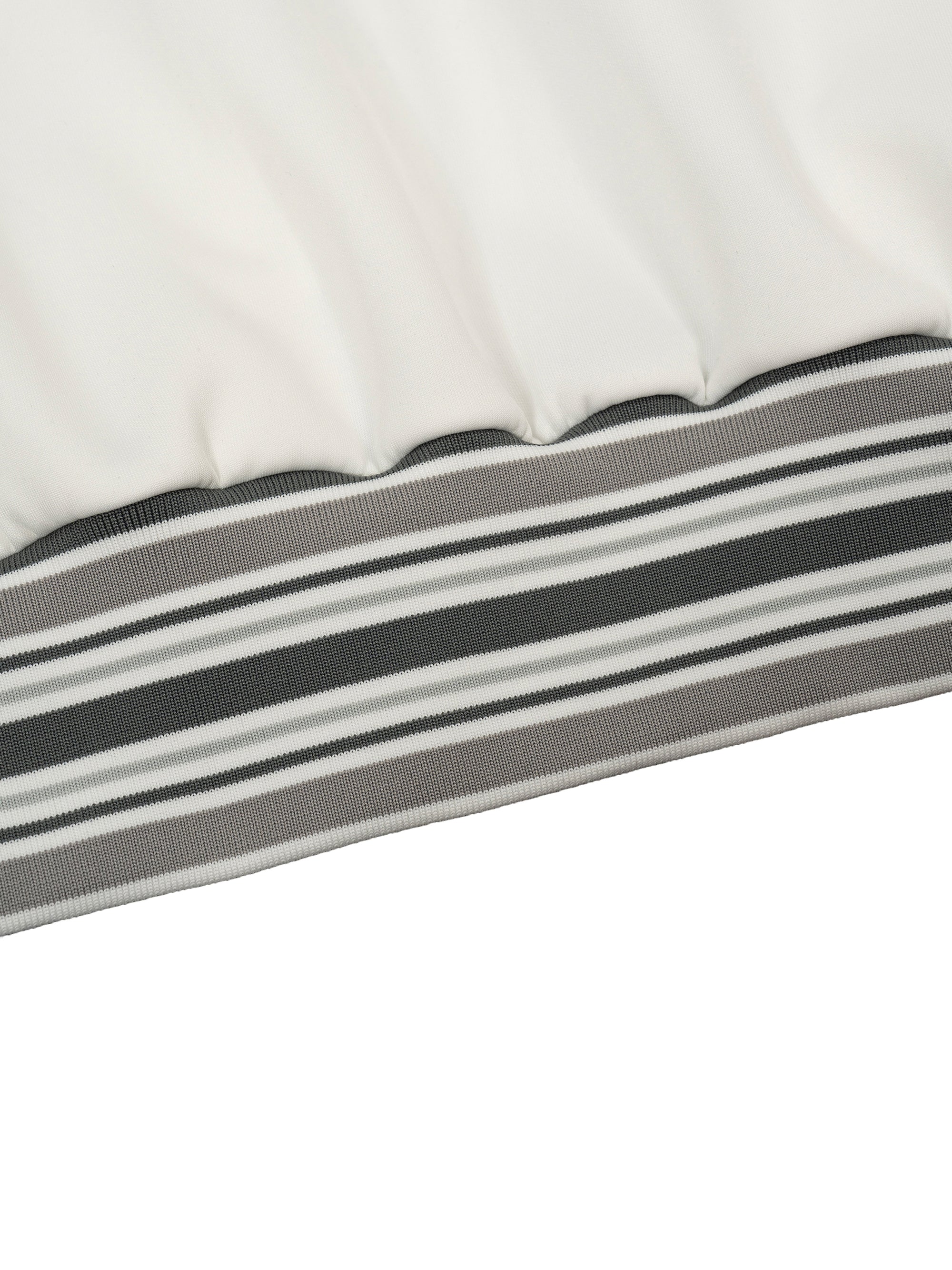 Striped Rib Collar Zip Jacket