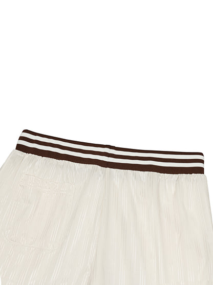 Unisex Striped Drawstring Shorts