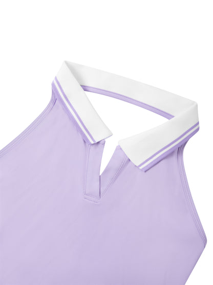 Women's Collared Halter A-Line Tennis Dress