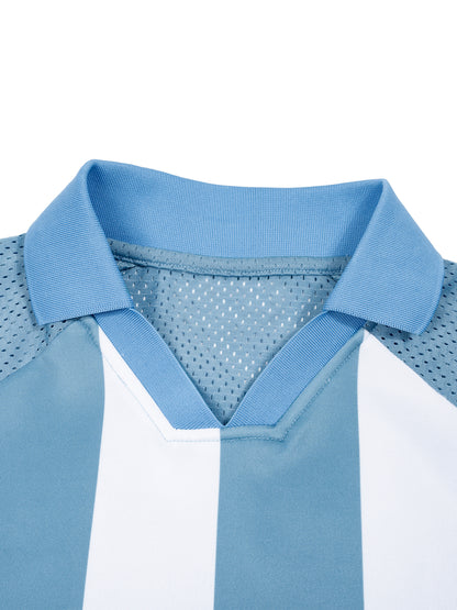 Unisex Striped Mesh Boxy Soccer Jersey